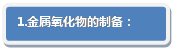 流程图: 可选过程: 1.金属氧化物的制备：
